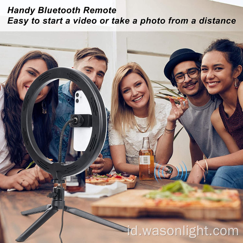 Hot 10 inci Remote Control Remote Selfie Fotographic Ring Light Dengan Tripod Stand untuk Tiktok Makeup dan Live Stream